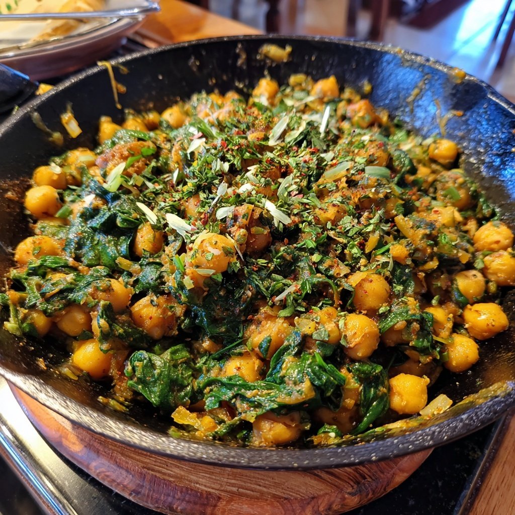 Lemon Herb Chickpea Skillet with Spinach