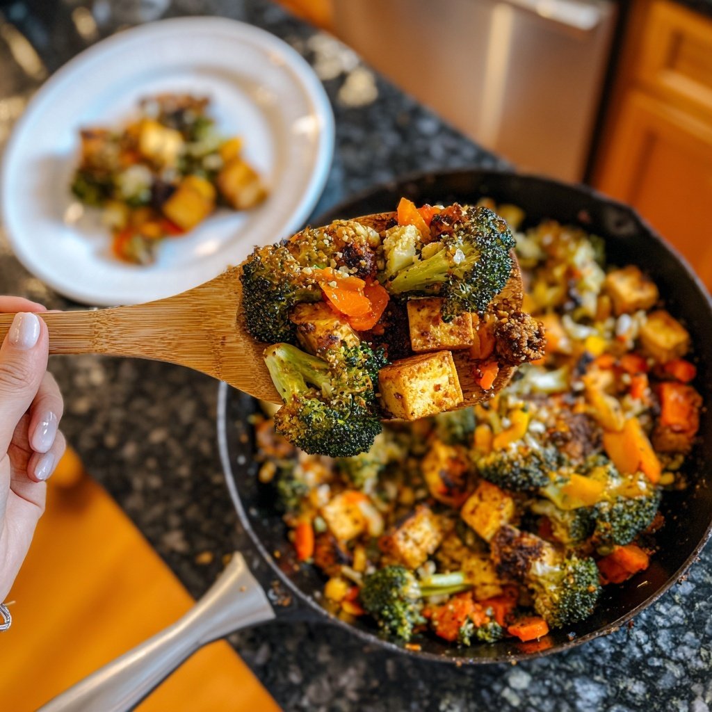 Healthy Dinner Broccoli Tofu Skillet