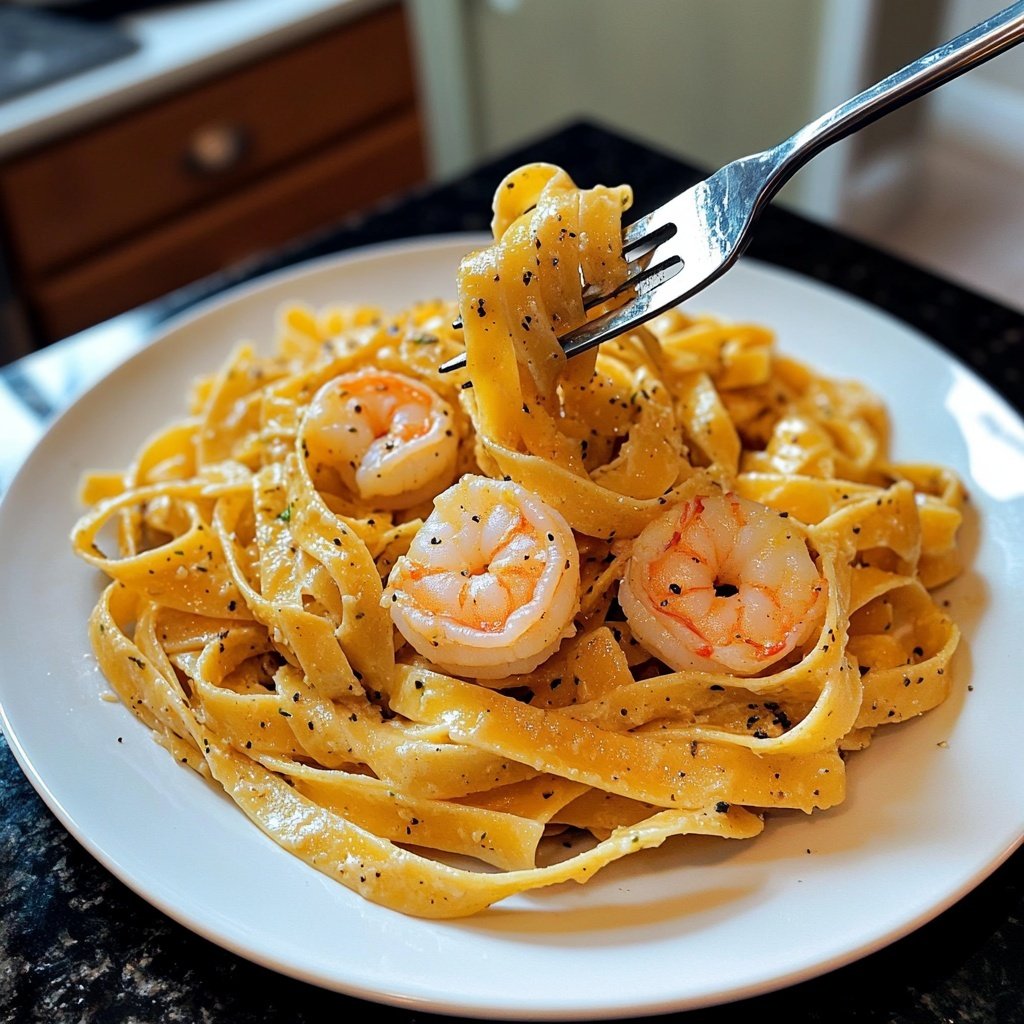 15-Minute Garlic Shrimp Pasta
